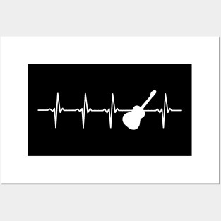 Acoustic Guitar Heartbeat Gift For Guitarists Posters and Art